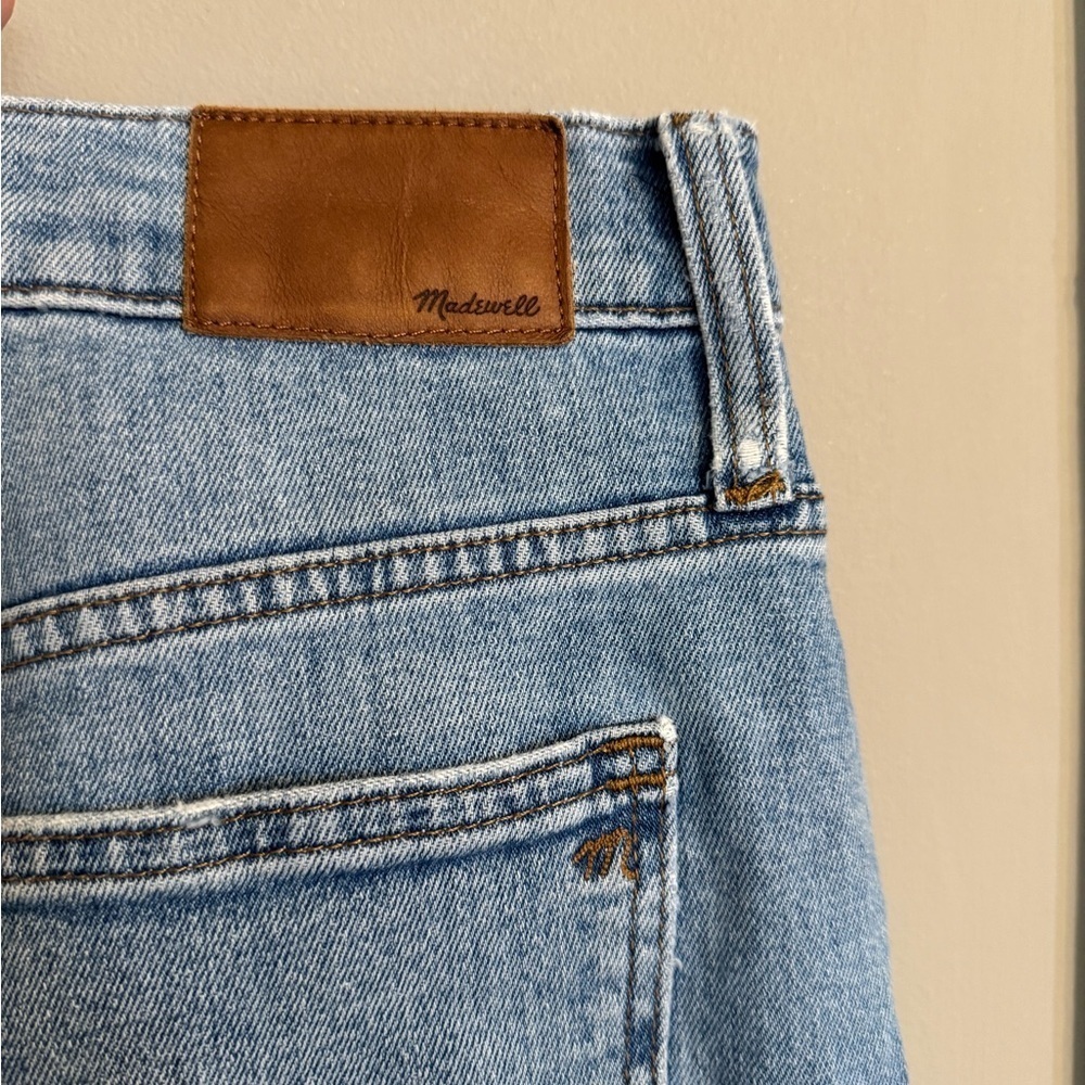 Madewell High Rise Slim Crop Boy Jean Light Blue Distressed Boyfriend Jeans - Picture 10 of 10